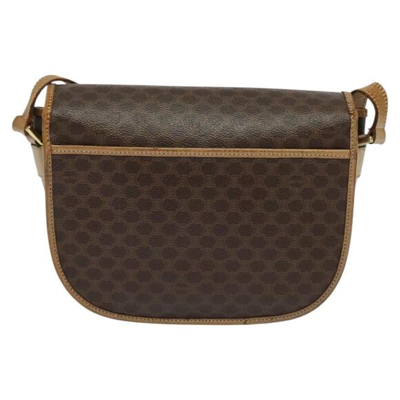 CELINE Macadam Canvas Shoulder Bag Pvc Leather Brown Gold - Picture 3 of 12